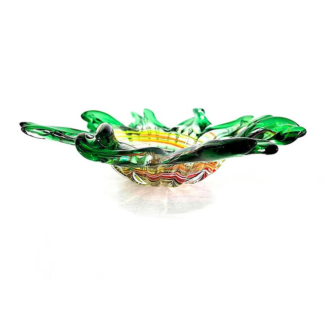 Mid-Century Modern 1960s Fratelli Toso Murano Stretched Art Glass Bowl For Sale - Image 3 of 11