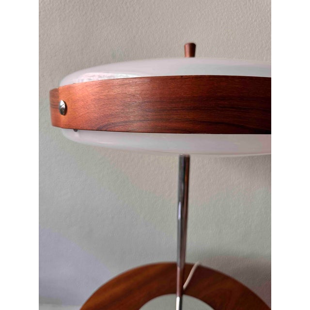 Mid-Century Wood, Chrome, and Acrylic Eclipse M Table Lamp from Fase, 1966 For Sale - Image 11 of 18