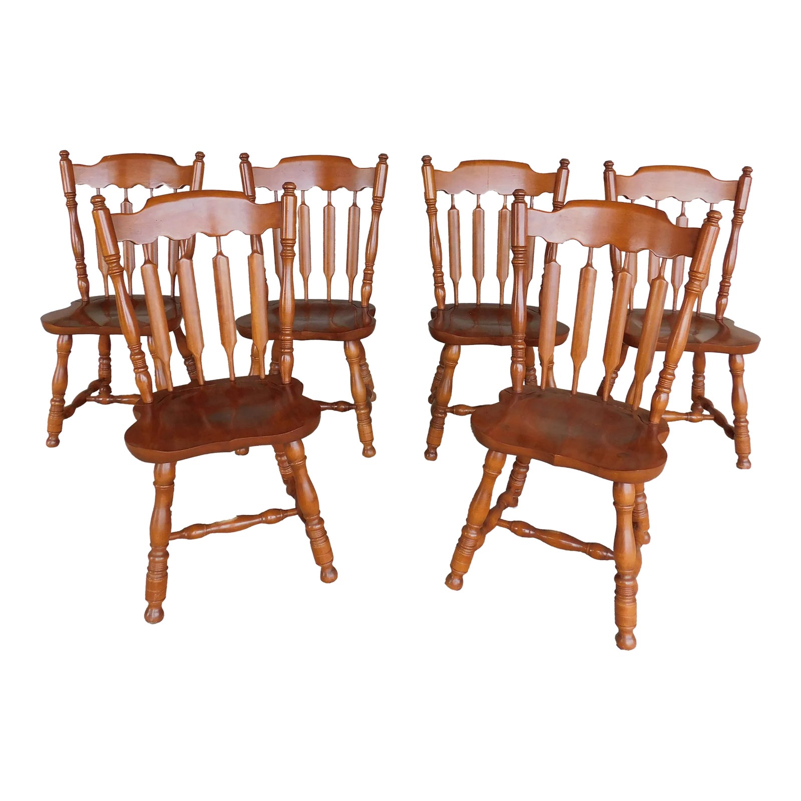 Er Buck Maple Traditional Chairs - Set of 6 | Chairish