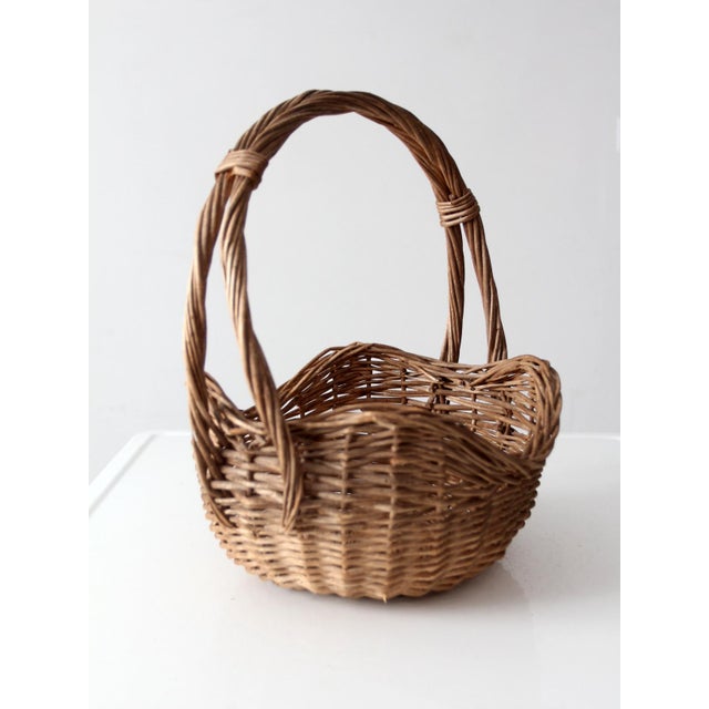 Vintage Willow Gathering Basket For Sale - Image 12 of 12