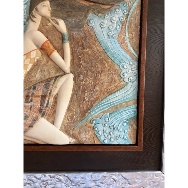 Postmodern Vintage 1980s Ting Shao Kuang Style Wall Art Hand Painted (25 X 25) For Sale - Image 3 of 8