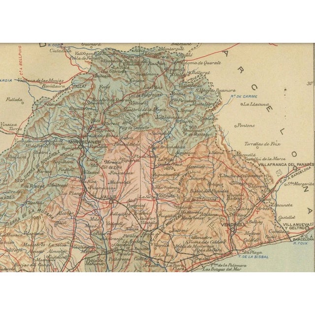 Catalonian Cartographic Depiction of Tarragona Province, 1901 For Sale - Image 3 of 10