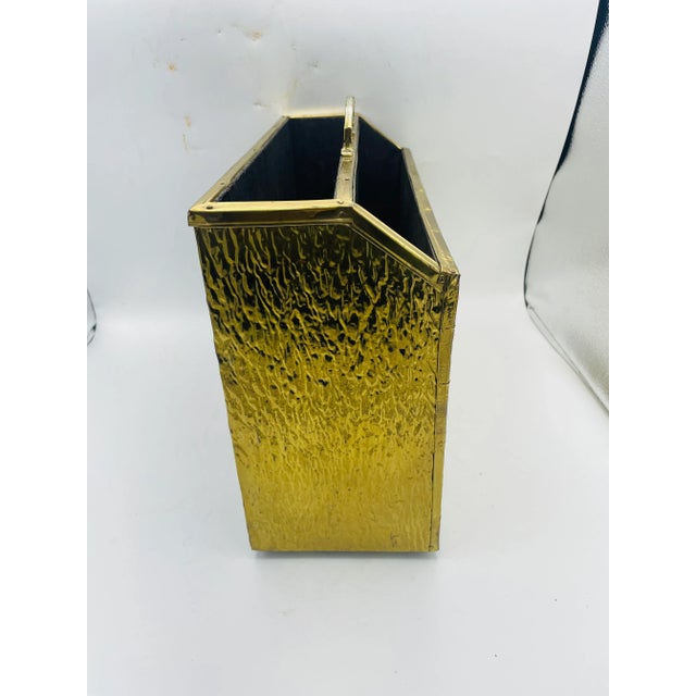 Vintage Brass Clad Magazine Rack For Sale - Image 10 of 10