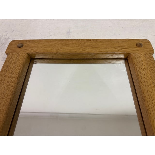 Brutalist Vintage Brutalist Belgian Oak Mirror, 1970s For Sale - Image 3 of 10