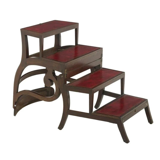 Victorian Mahogany Metamorphic Armchair/Ladder in the Regency taste, after a design patented by Morgan and Sanders, with a...