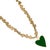 Green Heart Pendant Gold Hematite Stone Heart Shape Chain Necklace For Sale In Miami - Image 6 of 8