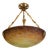 Art Nouveau Pendant Light with Amber-Ochre Glass by Muller Frères, France, 1920 For Sale