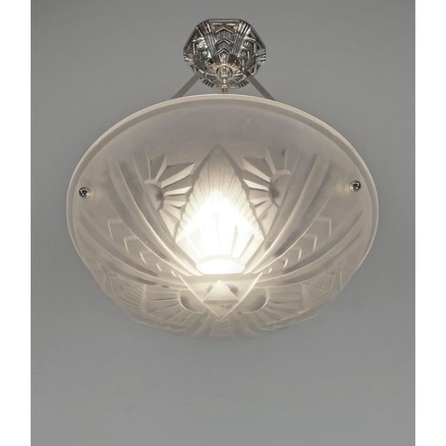French Art Deco Pendant Light by Mouynet & Degue 1930 France - 2 Available For Sale - Image 6 of 10