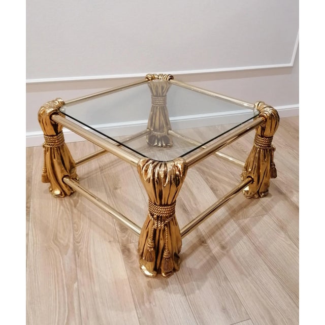 Hollywood Regency Gold Coffee Table, 1970s For Sale - Image 10 of 12