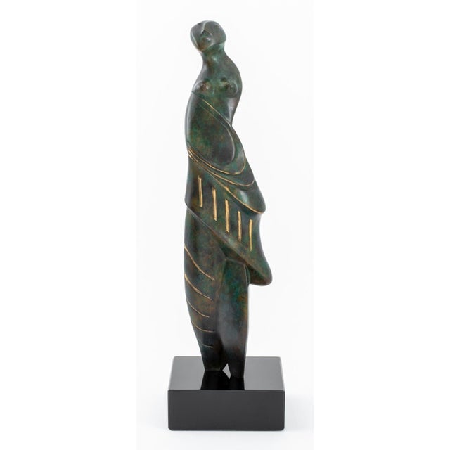 Ronald K. Parker (American, b. 1939) "Love" Honey Verdigris Bronze Sculpture, 1999, signed "Parker" and marked "c 99 1/99"...