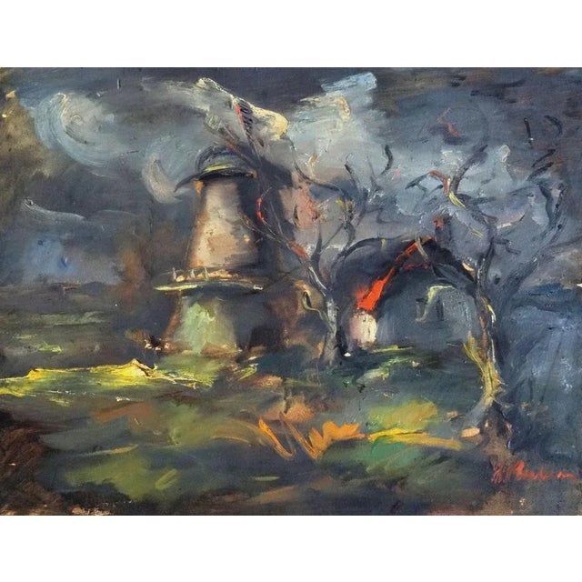 Windmill. Middle of 1940s, oil on cardboard, 54x65 cm harijs veldre (bullis till 1947) (1927.8.iii – 1999.6.v) harijs...