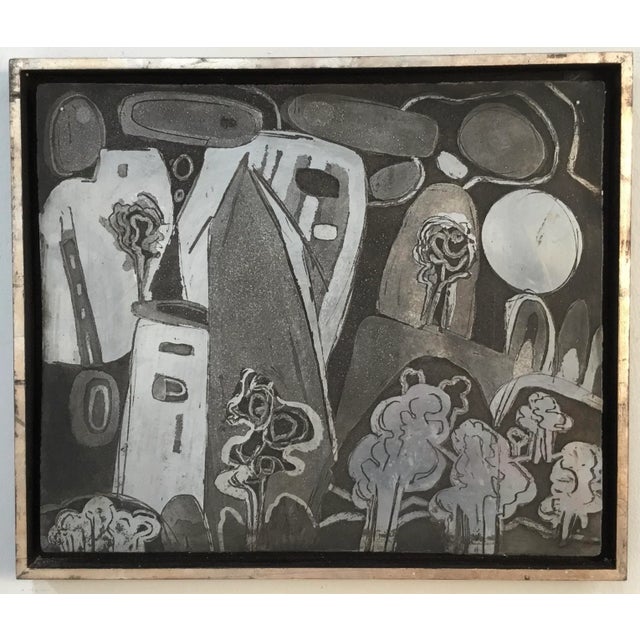 “abstract Landscape “ Printing Plate Mounted in Custom Frame For Sale - Image 13 of 13