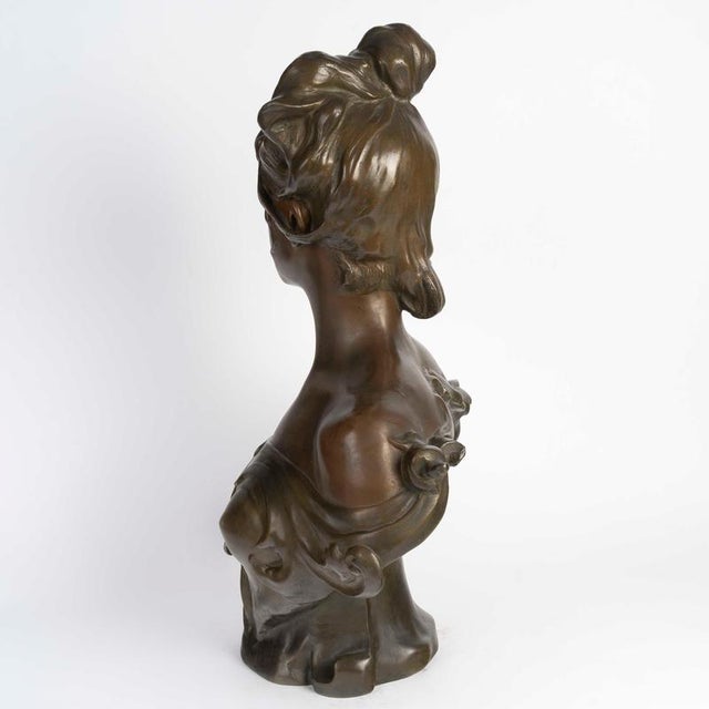 Brown Antique Art Nouveau Sculpture by Nelson, 1890s For Sale - Image 8 of 10