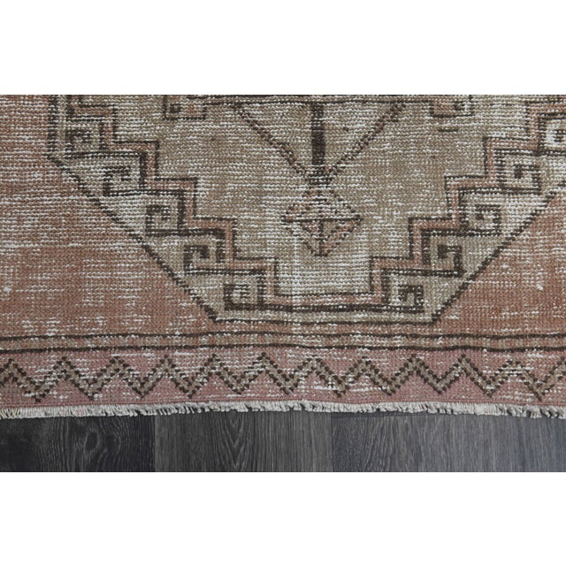 1970s Vintage Handmade Wool Cotton Orange Runner Rug For Sale In San Francisco - Image 6 of 11