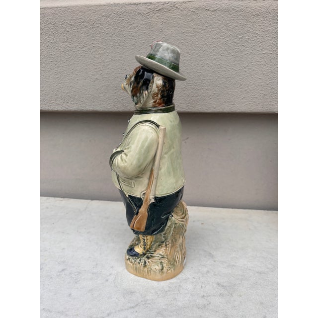 Ceramic Majolica German Dog Bottle, Circa 1890 For Sale - Image 7 of 8