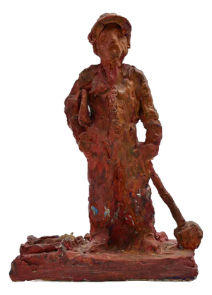 Sirio Pellegrini, Worker, Terracotta Sculpture, 1960s