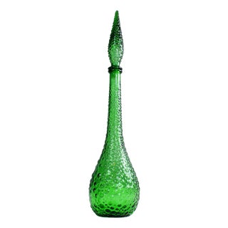 Mid-Century Modern Emerald Green Empoli Genie Bottle Decanter, 1960s For Sale