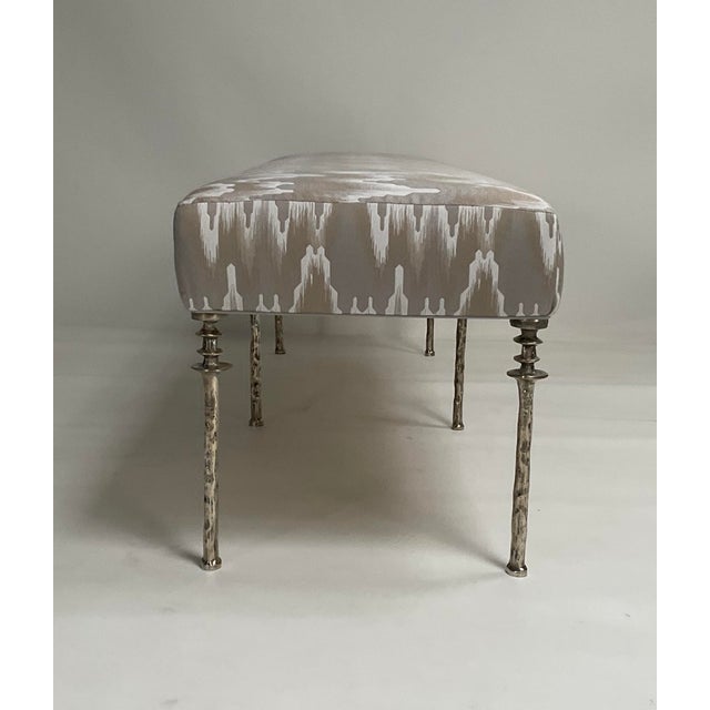 Greige White Bronze Organic Form Bench, Sorgue Bench For Sale - Image 8 of 15