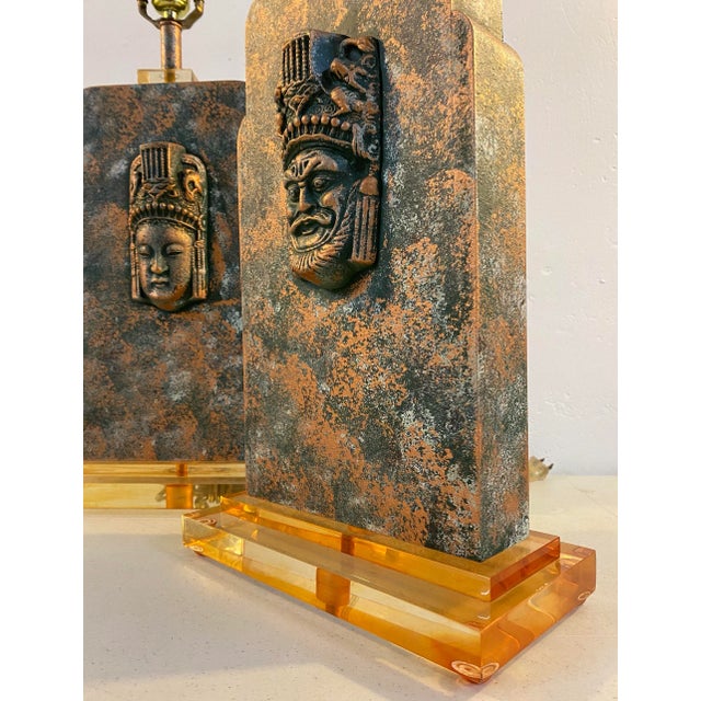 Copper Matching Mid-Century Asian Inspired Table Lamps C.1950 - a Pair For Sale - Image 8 of 11