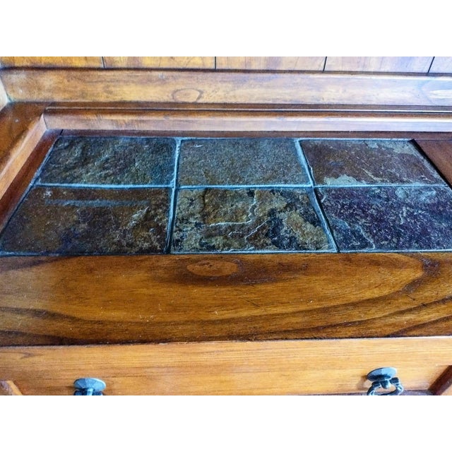 Wood Wooden Storage Cabinet and Illuminated Display Case, Featuring a Wine Rack, Drawers, and Doors For Sale - Image 7 of 13