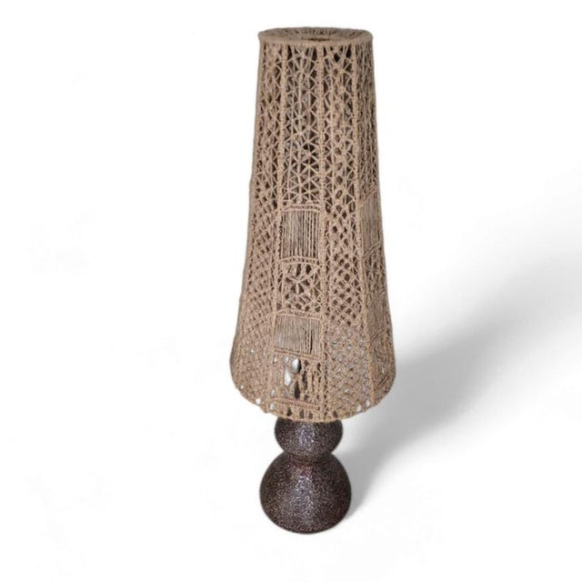 Ceramic and Macramé Vase Lamp, 1970s For Sale - Image 5 of 12