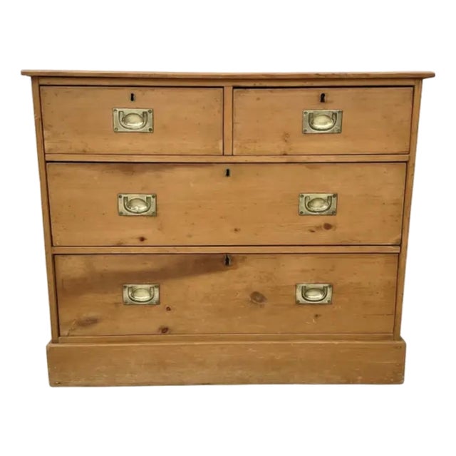 Pine Campaign Chest of Drawers For Sale