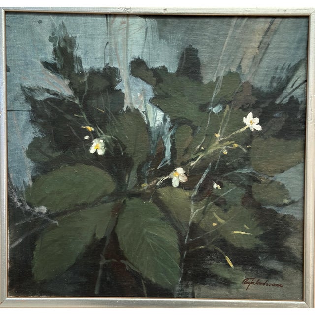 M. Jakobsson, White Blossoms, 1950s, Oil Painting on Canvas, Framed For Sale - Image 11 of 18