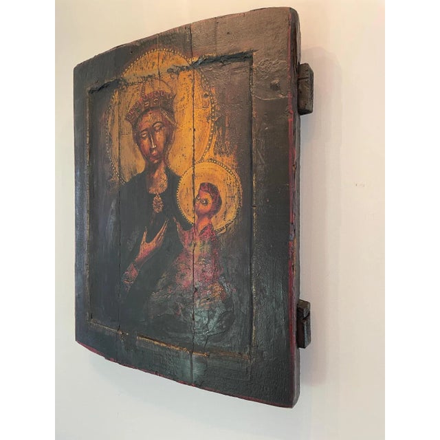 Religious Wooden Panel Icon For Sale - Image 16 of 17