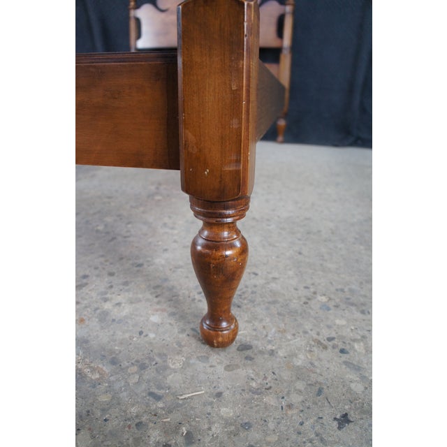 Brown Mid Century Colonial Revival Full Size Pineapple 4 Post Bed For Sale - Image 8 of 11