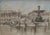 Original vintage 1950s mid century framed artwork prints from Guy de Neyrac. Matching set from the Place de la Concorde...