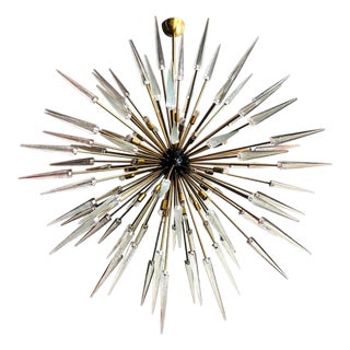 21st Century Italian Puntali Murano Clear Glass Shards Sputnik Chandelier by Fabio LTD For Sale