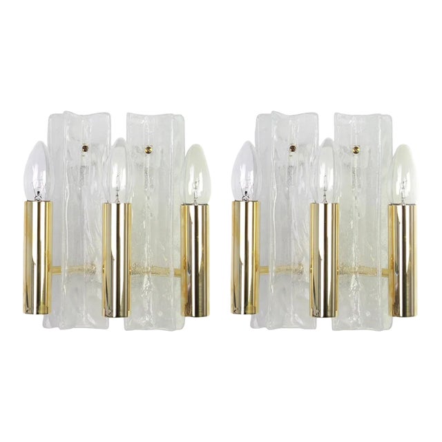 Austrian Murano Glass Sconces by Kalmar for Mod Lipizza, 1960s, Set of 2 For Sale