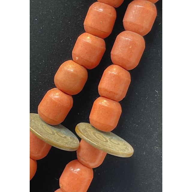 Metal 1960s South American Ecuador Chachal Barrel Bead Coin Necklace. South American Vintage Jewelry For Sale - Image 7 of 15