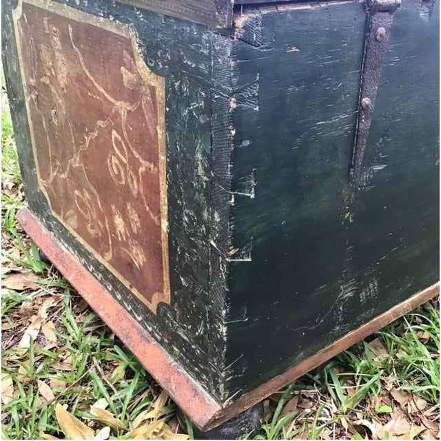 19th Century Painted Pine European Blanket Chest For Sale - Image 9 of 13