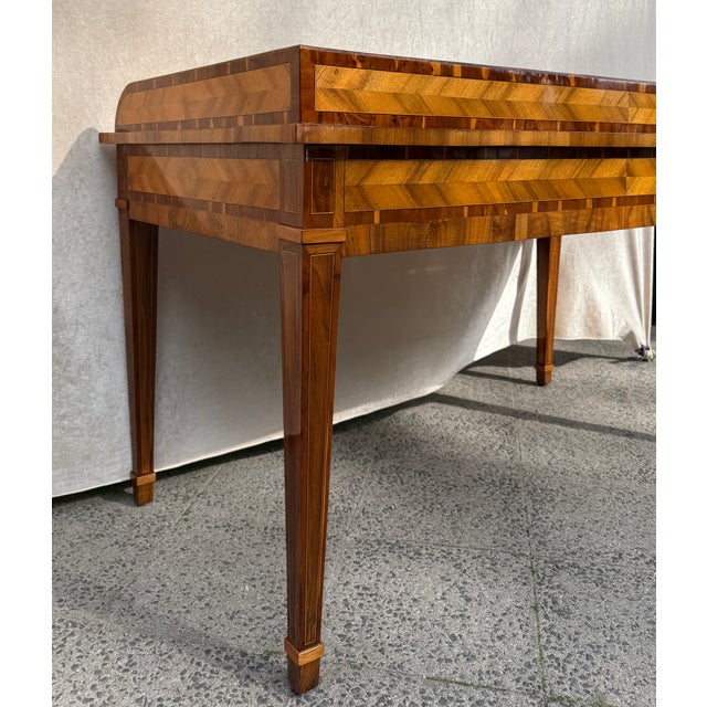 Antique Marquetry Writing Desk in Walnut and Exotic Veneers, 1700s For Sale - Image 10 of 12