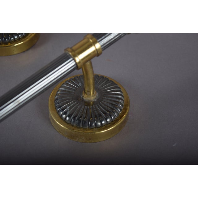 Brass and Glass Wall Lights, 1950s, Set of 3 For Sale - Image 10 of 13