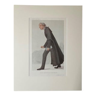 Antique Vanity Fair Caricature by Spy: "Be so voluble....", 1906 in 16x20 Mat For Sale