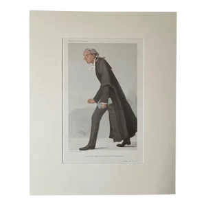 Antique Vanity Fair Caricature by Spy: "Be so voluble....", 1906 in 16x20 Mat
