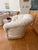 Baker Hollywood Regency Suite C1990: Tufted Chesterfield Sofa, Tufted Barrel Club Chair, Rolled-Arm Club Chair For Sale - Image 10 of 16