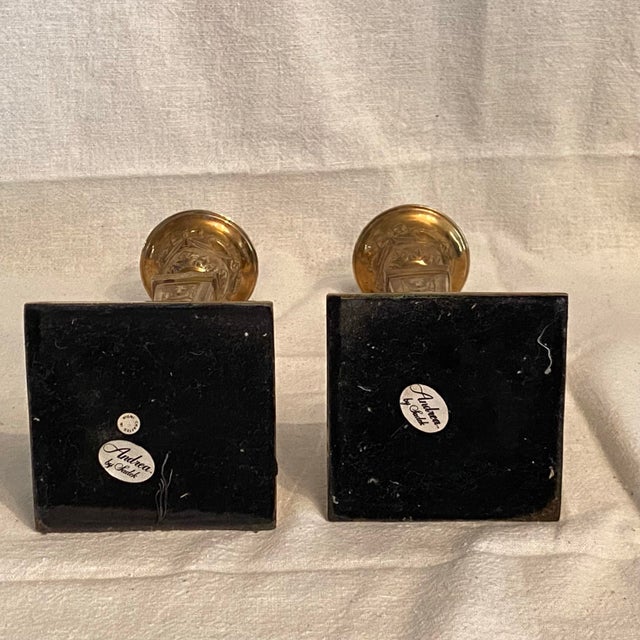 Castilian Brass Candlestick Holders - A Pair For Sale - Image 11 of 11