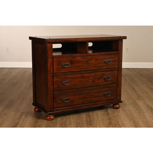 Mission Mission Style Media Chest With Open Storage For Sale - Image 3 of 18