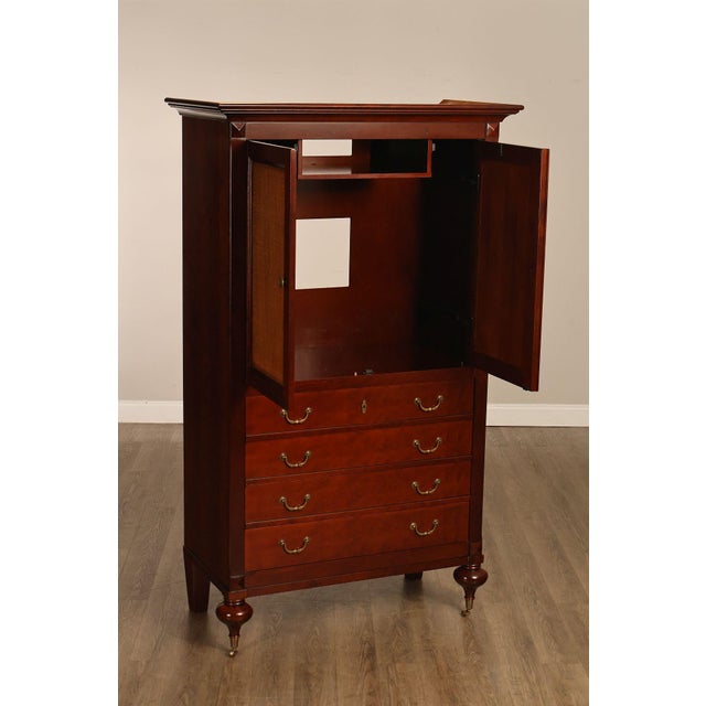 Grange Grange French Louis Philippe Cherry Cane Door Armoire Cabinet For Sale - Image 4 of 18