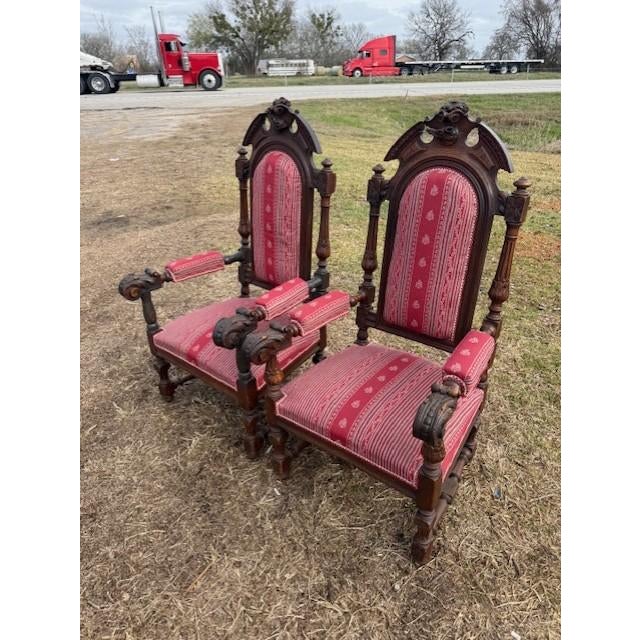 Large 18th Century French Renaissance Solid Walnut Armchair- A Pair For Sale - Image 13 of 18