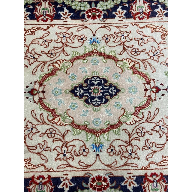 Ivory Handwoven Persian Tabriz Masterpiece Rug 2x3 For Sale - Image 8 of 8