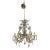 Vintage Czechoslovakia Bronze & Leaf Crystal Chandelier For Sale
