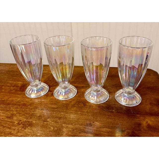 Soda Fountain Iridescent Glasses For Sale - Image 9 of 12