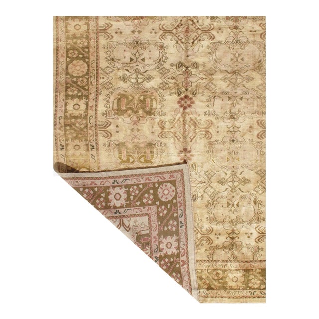 These Fine Indian Oushak carpets are extremely desirable because of their colors – which are usually much lighter and...