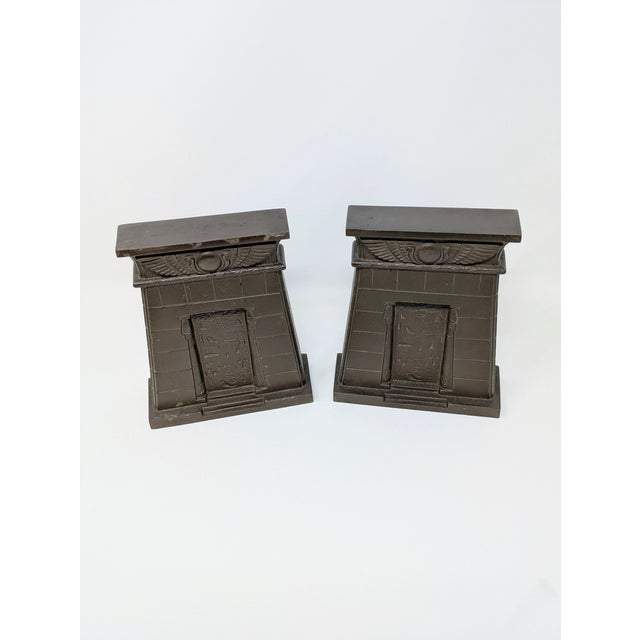 Traveling Man Treasures is selling these magnificent 1920s Bradley & Hubbard cast iron Egyptian Tomb bookends. These...