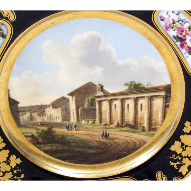 This is a beautiful antique shaped circular Sevres style porcelain cabinet plate, circa 1880 in date. The centre is...