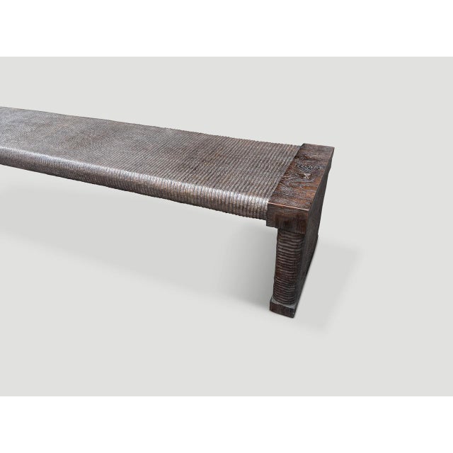2010s Andrianna Shamaris Exquisite Monumental Couture Hand Carved Bench For Sale - Image 5 of 18